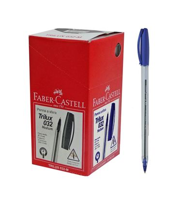 Foto de Bolígrafo Faber Trilux cristal azul x 50