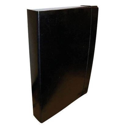 Foto de Caja de archivo fibra negra con elástico 4cm