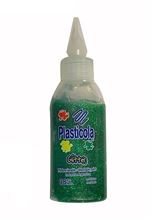 Foto de Adhesivo sintético con brillo Plasticola verde 38 g