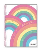 Foto de Cuaderno espiralado A4 tapa flexible 80 hojas rayadas Mooving rainbow