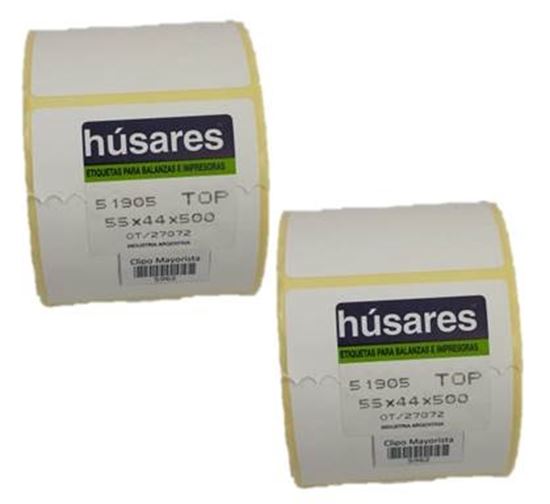 Foto de Etiquetas para balanza Húsares 55x44 - 500 etiquetas (precio por rollo)