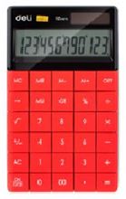 Foto de Calculadora Deli Touch 12 dígitos roja
