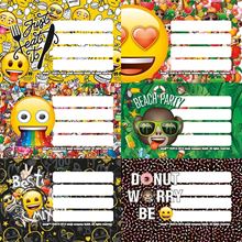 Foto de Etiquetas escolares plancha x12 Mooving Emoji