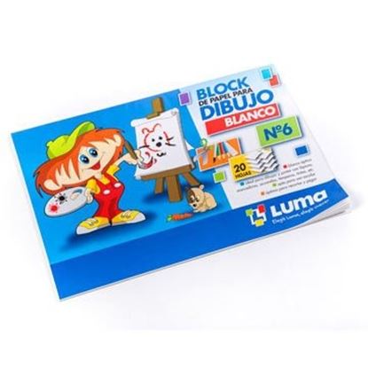 Foto de Block dibujo N6 blanco 20 hojas Luma