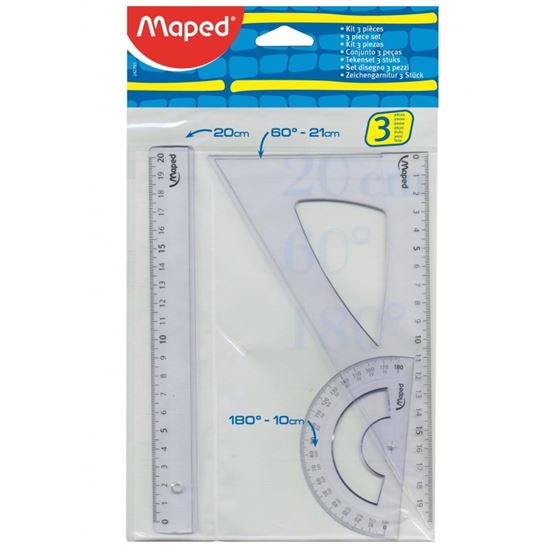 Foto de Set de geometría Maped 20 cm 3 piezas