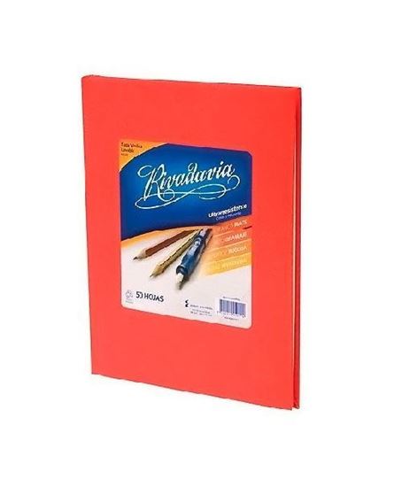 Foto de Cuaderno 16x21 50 hojas rayadas Rivadavia rojo