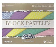 Foto de Block cartulina entretenida 20 hojas colores pasteles