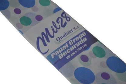 Foto de Papel crepé fantasía lunar grande 200x50 azul