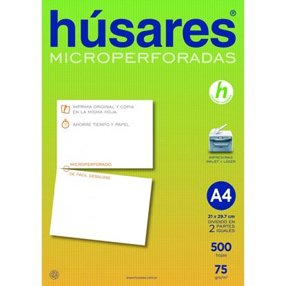 Foto de Resma A4 Húsares microperforada 500 hojas