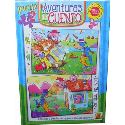 Foto de Puzzle Implás "Aventuras de cuento" x2 - 25/40 piezas