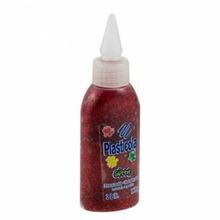 Foto de Adhesivo sintético con brillo Plasticola rojo 38 g