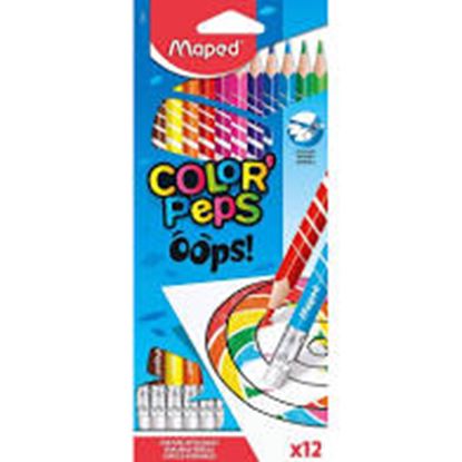 Foto de Lápices color Maped largos x12 borrables