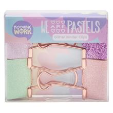 Foto de Apretador 25mm Mooving work x4 unidades pastel glitter