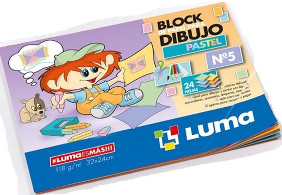 Foto de Block dibujo N5 color pastel 24 hojas Luma
