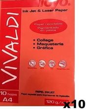 Foto de Papel Vivaldi A4 rojo escarlata 120 g x 10