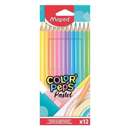 Foto de Lápices color Maped pastel largos x12