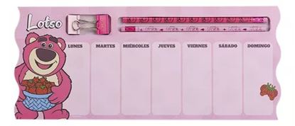 Foto de Planner semanal Lotso con 2 lápices y 2 apretadores