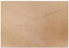 Foto de Sobre plástico A4 con botón glitter dorado Talbot