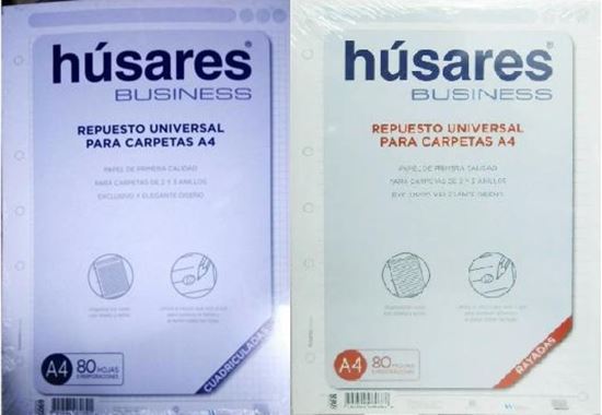 Foto de Repuesto A4 Húsares 80 hojas multiset