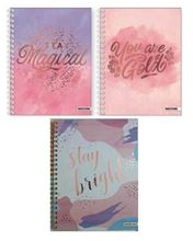 Foto de Cuaderno espiralado A4 tapa dura 120 hojas rayadas Mooving golden rose