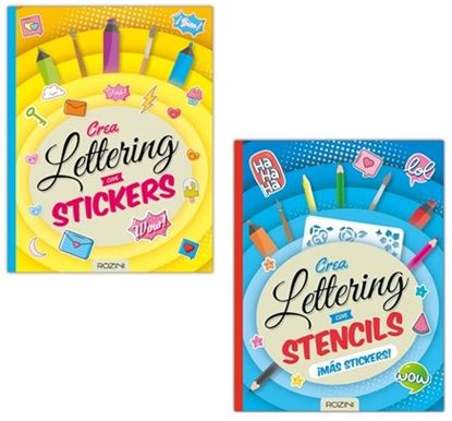 Foto de Libro didáctico Rozini Lettering Stickers Stencils