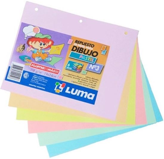 Foto de Repuesto de dibujo N3 color pastel Luma x6