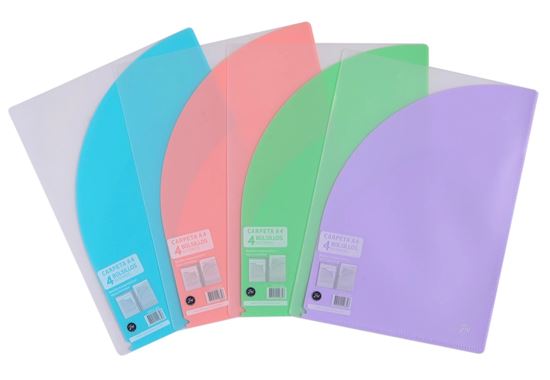 Foto de Carpeta A4 FW color pastel con 4 bolsillos